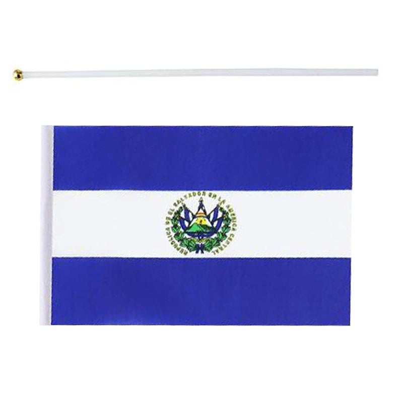 mflagperft El Salvador Flag Salvadoran Flag, Small Mini Handheld El Salvador Flags on Stick, Ideal for Party Parades Sports Events Patriotic Festival Decorations - Image 4